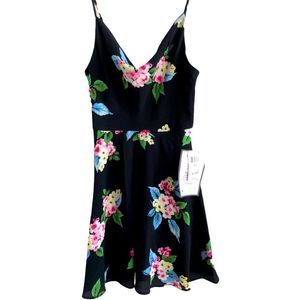 NWT B Darlin Size 0 Floral Black Dress
